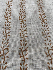 Block Print Handloom Linen Fabric Heavy Linen Fabric, Upholstery fabric ,pillow cover ,home décor mustered Colour - Rohiyaan
